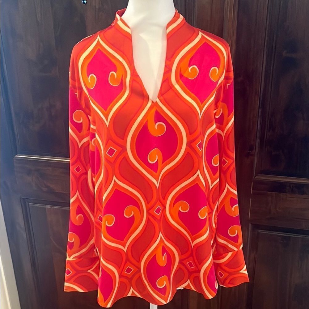 Rachel Zoe Orange Pink Blouse, size S
